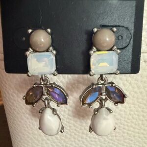 Elegant Silver and White Dangle Earrings